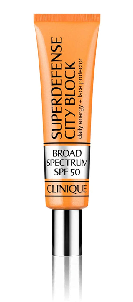 Clinique Superdefense City Block Daily Energy + Face & Skin Sun Protection with a Hint of Tint • Broad Spectrum SPF 50 • 1.4 Fl Oz. / 40 Ml