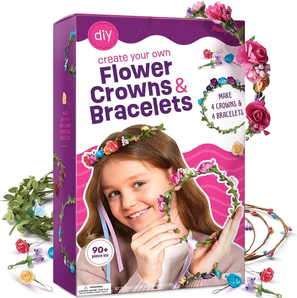 "Magical Blooms: Create Your Own Flower Crowns & Bracelets - Perfect Jewelry Making Kit for Creative Girls - DIY Hair Accessories Set - Ideal Arts & Crafts Gift for Girls Ages 6-12 - Craft Maker's Dream - Fun Toys for Ages 6-10"