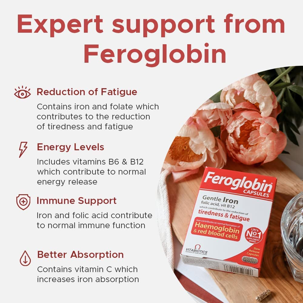 Feroglobin Vitabiotics Organic Vitamin and Mineral Capsules 30 Capsules