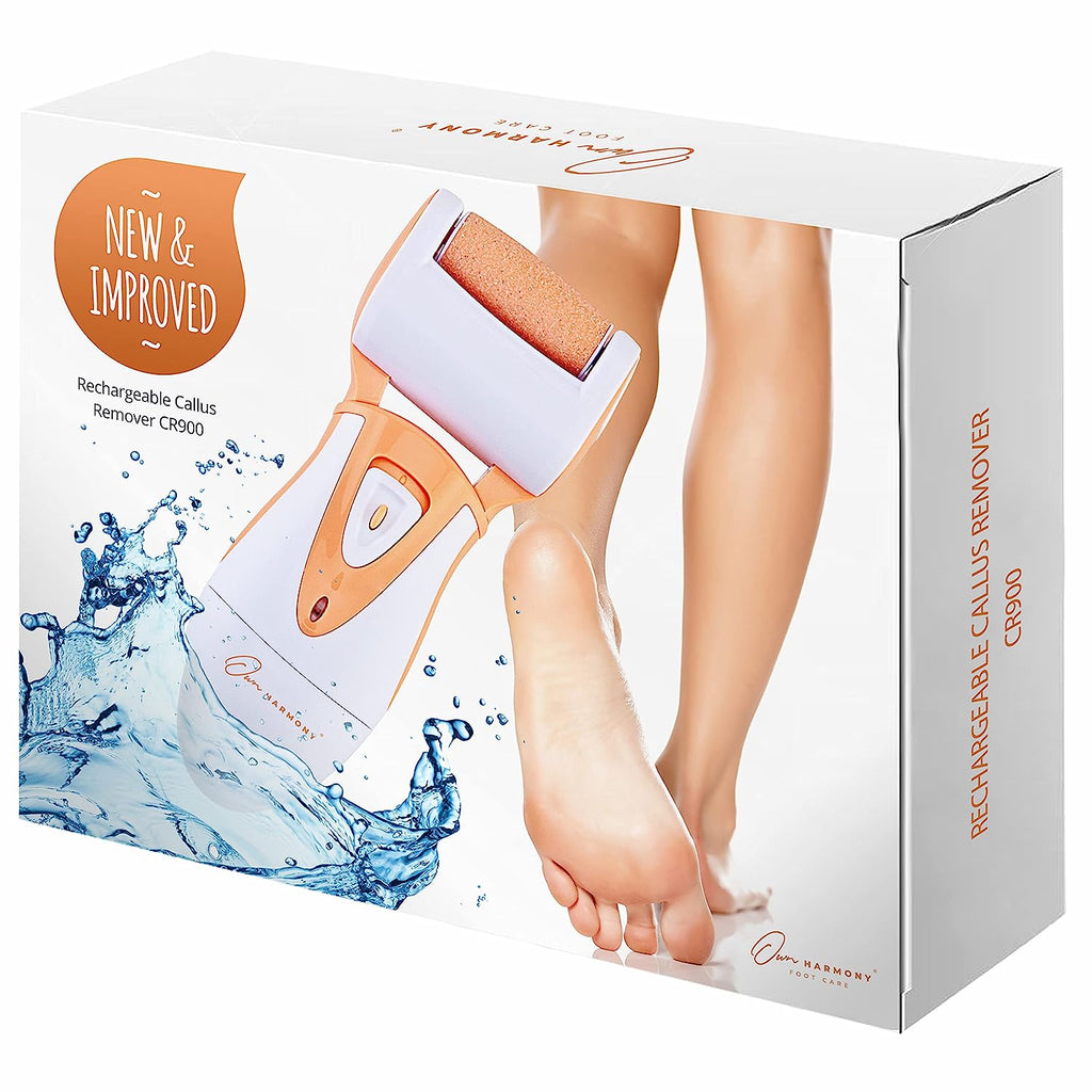 Own Harmony Professional Foot Care for Women: Rechargeable Callus Remover for Feet Electric Foot Sander - Electronic Foot File CR900 with 3 Rollers, Foot Grinder Pedi for Cracked Heels & Hard Skin - Free & Fast Delivery