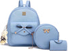 "Chic and Adorable K.E.J. Mini Backpack Set - Stylish Leather Bag with Bowknot Detail - Perfect for Women on the Go!"