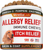 STRELLALAB Dog Allergy Relief (180 Chews) - Dog Itchy Skin Treatment + Omega 3 & Pumpkin, Dog Allergy Chews & anti Itch Support Supplement, Dogs Itching & Licking Treats, Dog Itch Relief Chew