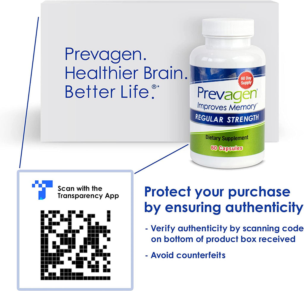 Prevagen Improves Memory - Regular Strength 10Mg, 60 Capsules |1 Pack| with Apoaequorin & Vitamin D with Attractive and Stackable Prevagen Storage Box | Brain Supplement for Better Brain Health