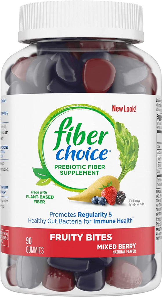 Fiber Choice 3G Mixed Berry Prebiotic Fiber Supplement Gummies - 90 Count (2 per Serving)