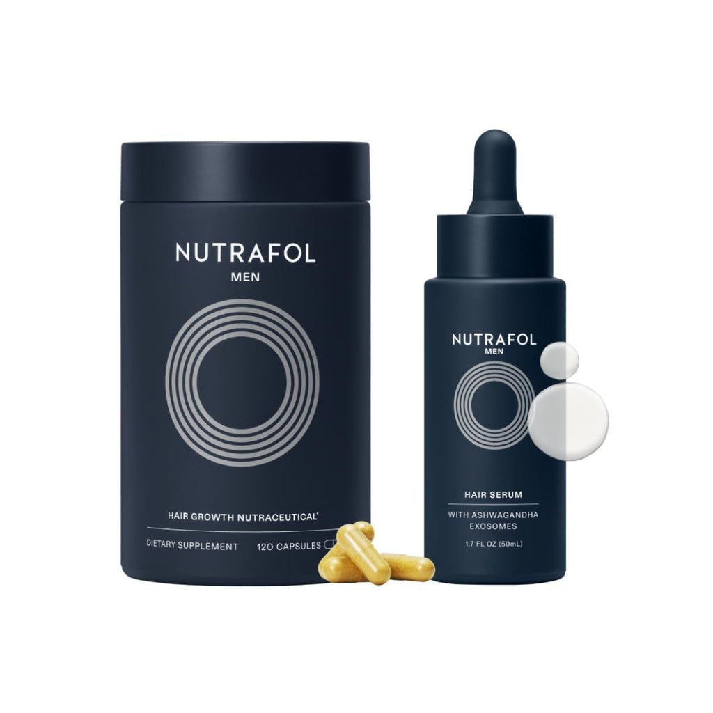 "Get Thicker, Stronger Hair with Nutrafol Men's Hair Growth Supplement and Hair Serum - Clinically Tested for Results - 1 Month Supply!"