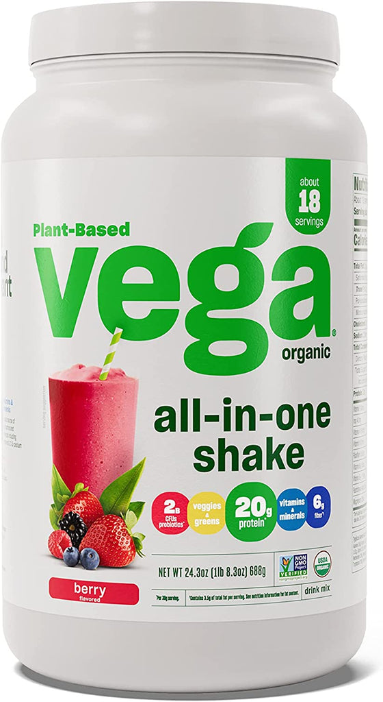 Vega Organic All-In-One Vegan Protein Powder French Vanilla (18 Servings) Superfood Ingredients, Vitamins for Immunity Support, Keto Friendly, Pea Protein for Women & Men, 1.5 Lbs(Packaging May Vary)