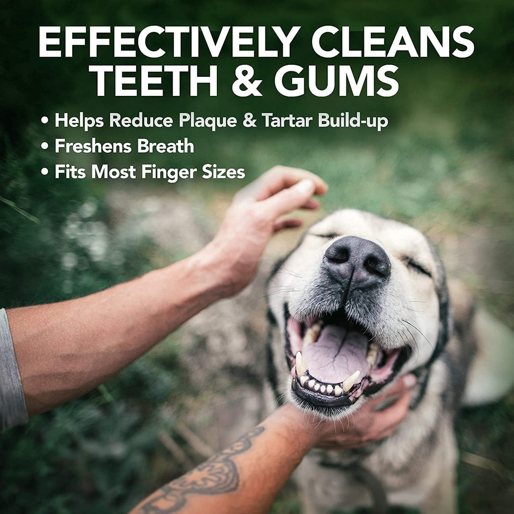 Vet'S Best Dental Care Finger Wipes | Reduces Plaque & Freshens Breath | Teeth Cleaning Finger Wipes for Dogs & Cats | 50 Disposable Wipes