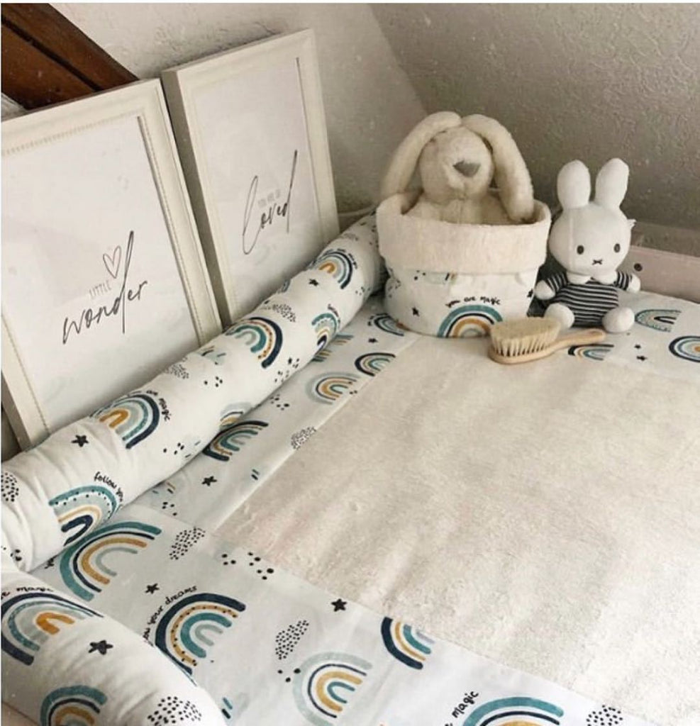 Cotton Rainbow Printing Bumper Bed Long Pillow-International Shipping