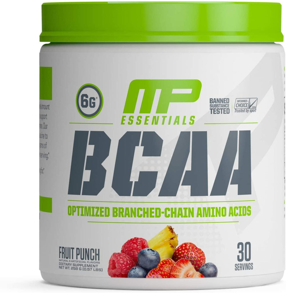 Muscle Pharm Essentials BCAA Powder, Post-Workout Recovery Drink, Fruit Punch, 30 Servings - Free & Fast Delivery