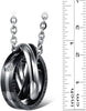 "OIDEA Stainless Steel Lover's Message Pendant Necklace Set - Express Your Love with Dual Rings and Chain"