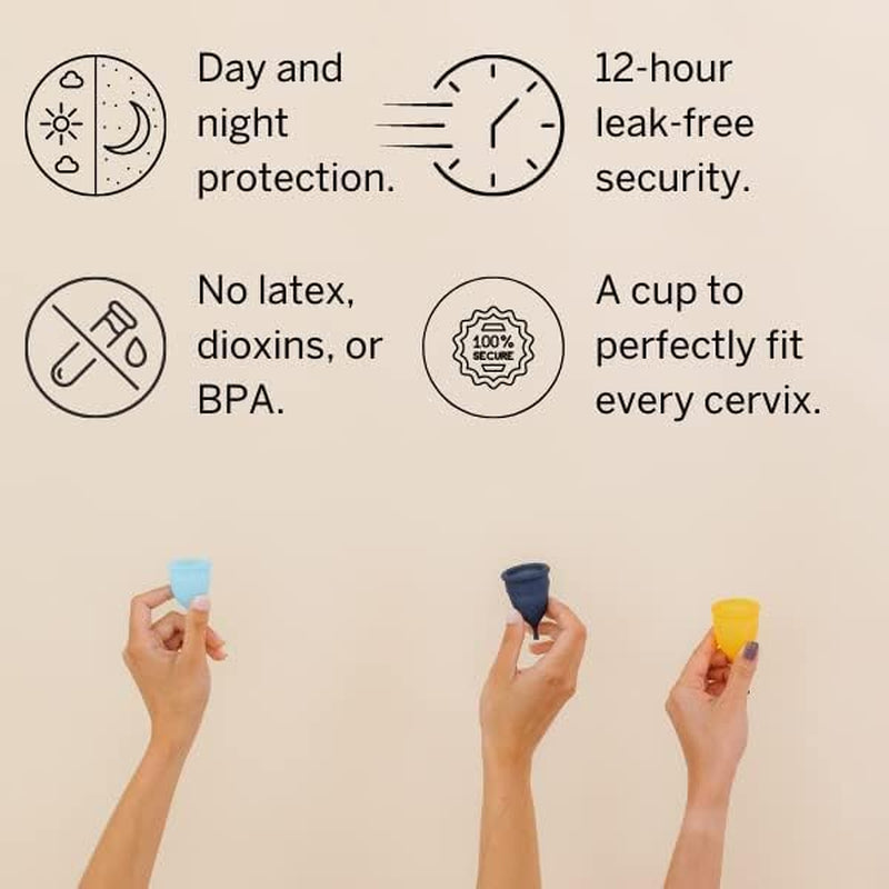 Pixie Soft Menstrual Cup - Most Comfortable Period Cups for Women with Tilted Cervix - Buy One We Give One - Includes Ebook Guide, Flushable Wash Wipes, Lube, & Storage Bag - Tampon & Pad Alternative
