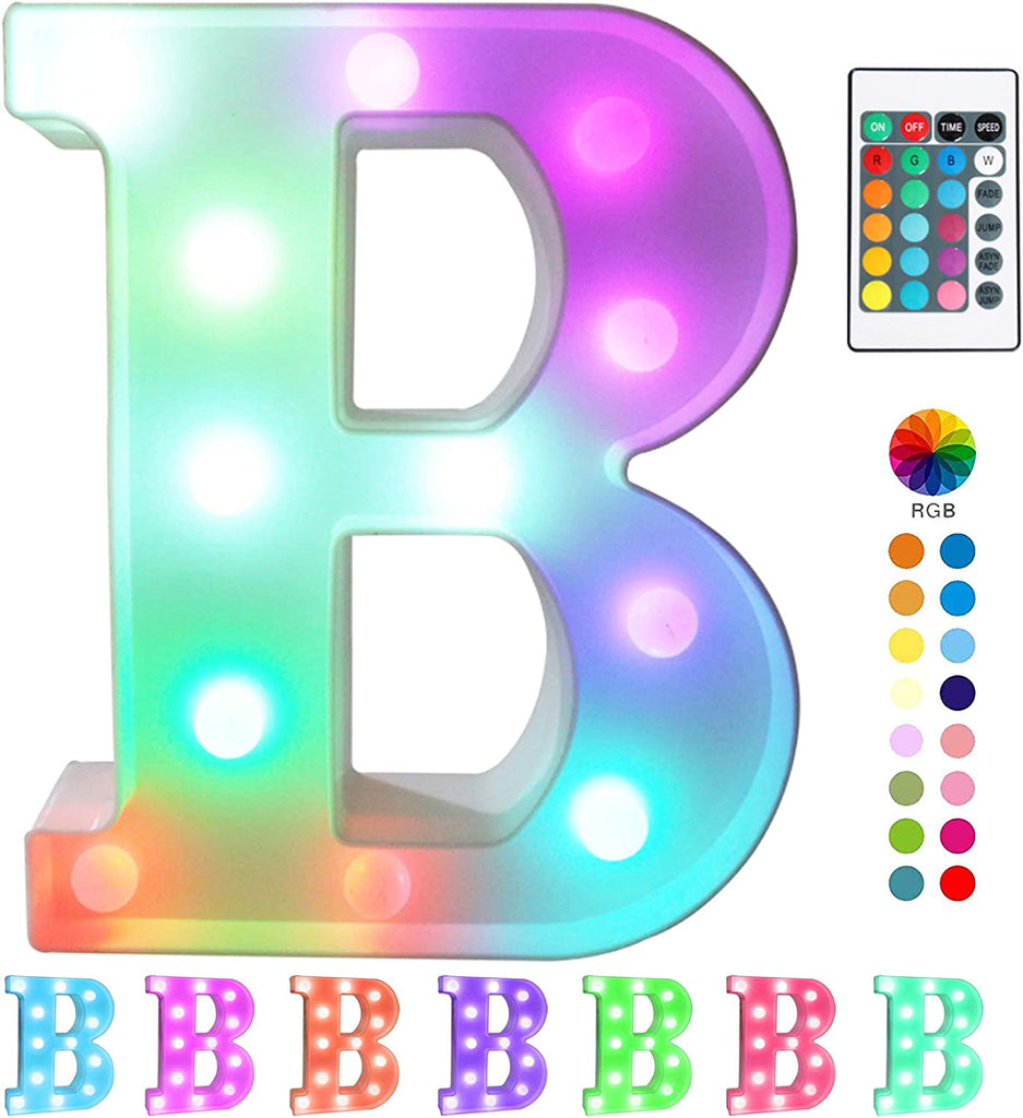 "Vibrant LED Marquee Letter Lights - Remote Controlled Light up Signs for Party, Bar, and Home Decor - Multicolor K"