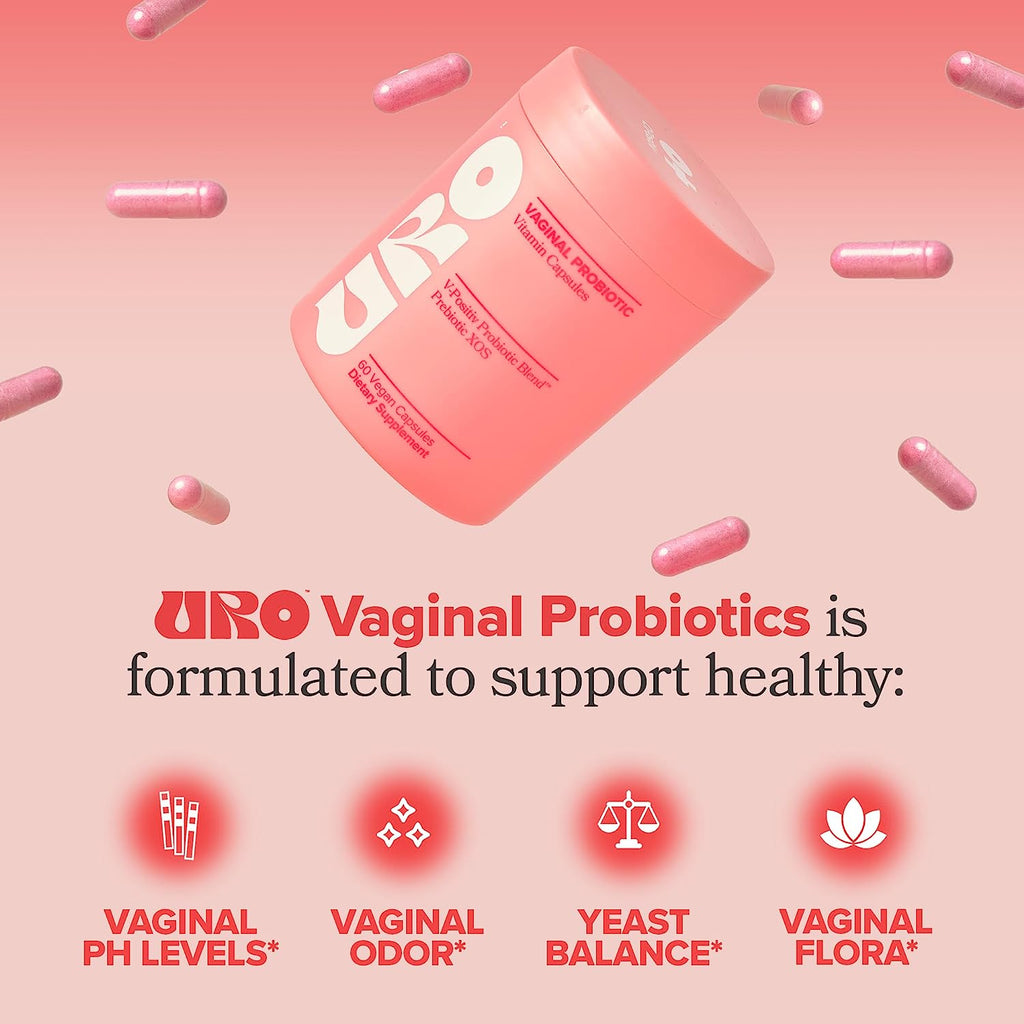 URO Vaginal Probiotics for Women Ph Balance with Prebiotics & Lactobacillus Probiotic Blend - Women'S Vaginal Health Supplement - Promote Healthy Vaginal Odor & Vaginal Flora, 30 Servings (Pack of 1)
