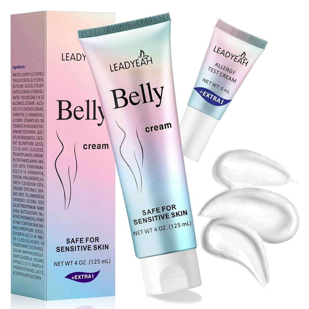Leadyeah B Flat Belly Firming Cream - Moisturizing,Firming for Stomach, Thighs and Butt, Body Lotion for Women and Men, 125+5ML