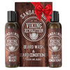 "Viking Revolution Beard Care Kit - Nourishing Beard Wash & Conditioner Set with Argan & Jojoba Oils - Softens, Strengthens, and Enhances - Invigorating Sandalwood Scent - Includes Beard Shampoo and Oil (5Oz)"