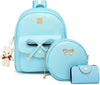 "MACCINELO Chic and Adorable 3Pcs Set: Mini Backpack, Purse, and Shoulder Bag - Perfect for Women, Teen Girls, and Ladies!"