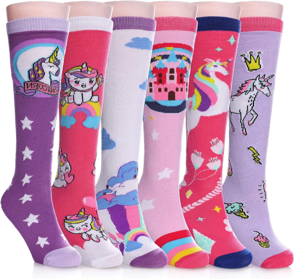 "Adorable Cartoon Animal Knee High Socks for Girls - Comfy Cotton, Fun Patterns!"