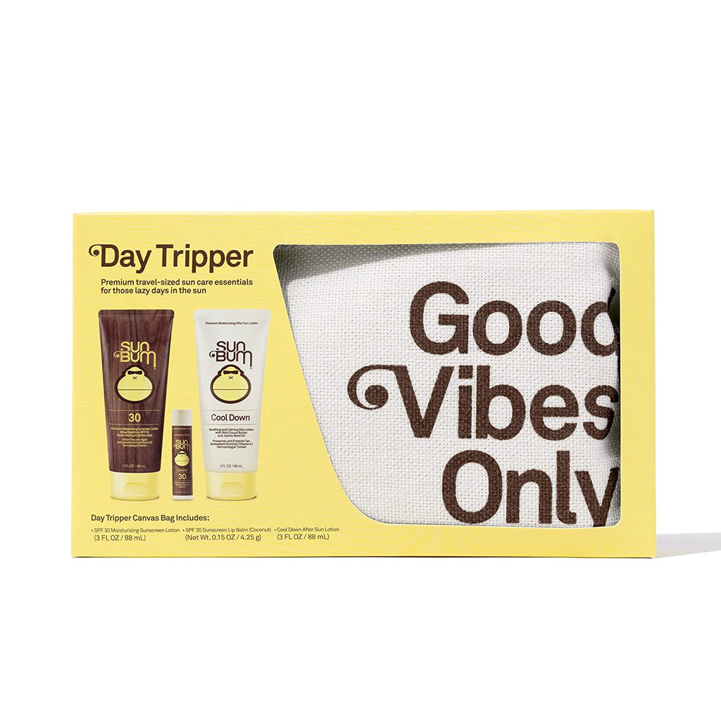 Sun Bum Premium Day Tripper | Travel-Sized Sun Care Pack with Moisturizing Sunscreen Lotion, Sunscreen Lip Balm and Cool down Lotion | Hawaii 104 Reef Act Compliant Broad Spectrum UVA/UVB Protection