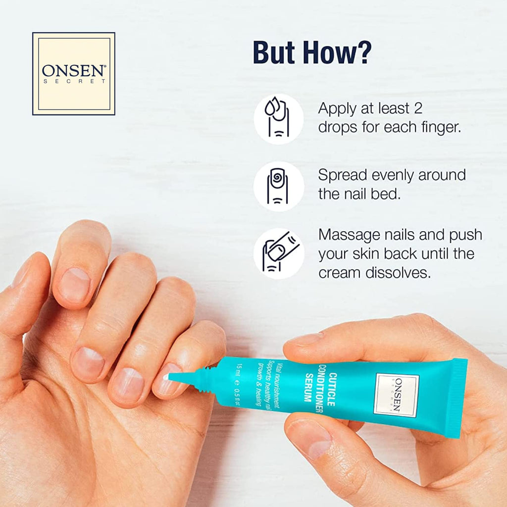 Onsen Cuticle Cream for Dry Cuticles, Nail Cuticle Oil in Deep Action - Japanese Natural Healing Minerals Nail Care Serum and Butter, Sooth, Repair, and Strengthen Cuticles and Nails (1 Count /15 Ml)