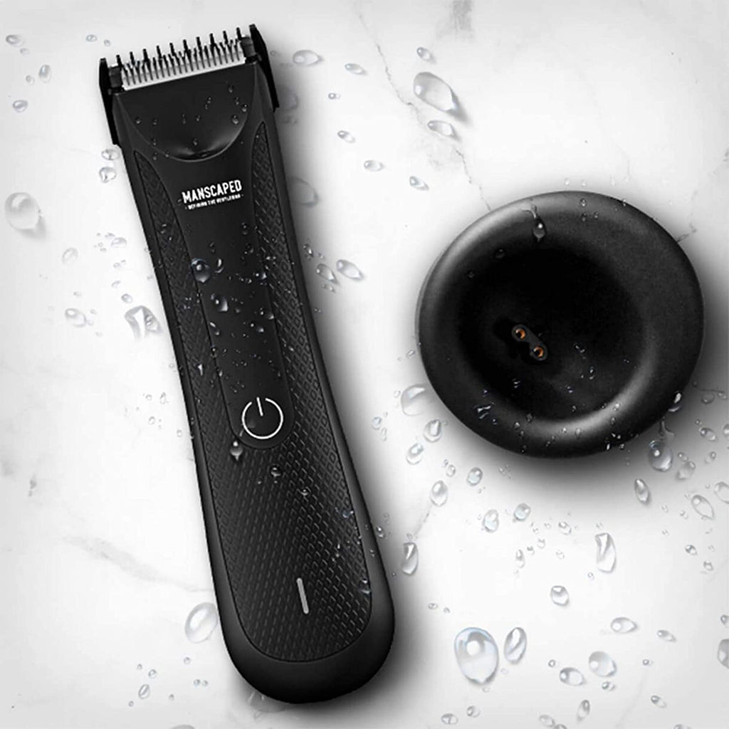 MANSCAPED® Electric Groin Hair Trimmer, the Lawn Mower™ 3.0 - Replaceable Ceramic Blade Heads, Waterproof Wet/Dry Clippers, Standing Recharge Dock, Ultimate Male Body Hair Razor