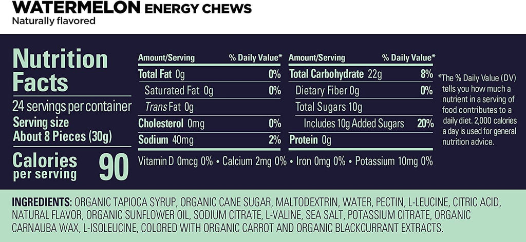 GU Energy Chews, Variety Pack Energy Gummies with Electrolytes, 12 Bags (24 Servings Total)
