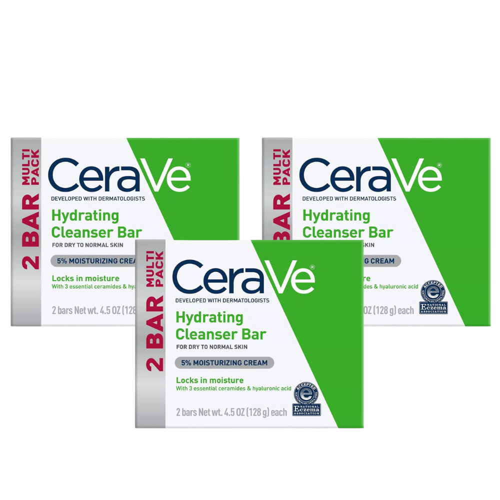 CeraVe Hydrating Cleansing Bar Soap for Dry to Normal Skin - 2 Pieces - 4.5oz/128gm Each
