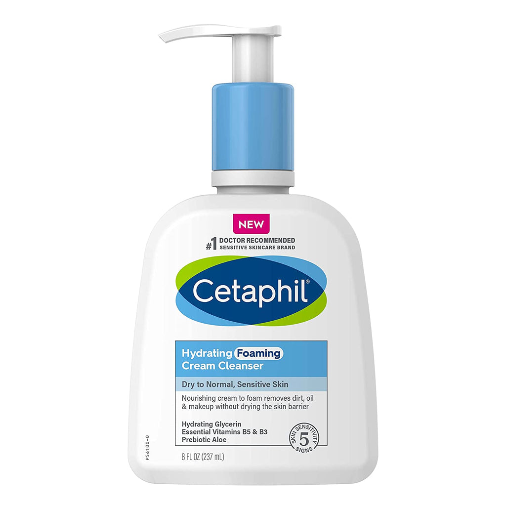 Cetaphil Cream to Foam Face Wash, Hydrating Foaming Cream Cleanser, 16 Oz, for Normal to Dry, Sensitive Skin, with Soothing Prebiotic Aloe, Hypoallergenic, Fragrance Free - Best Deal on Holiocare