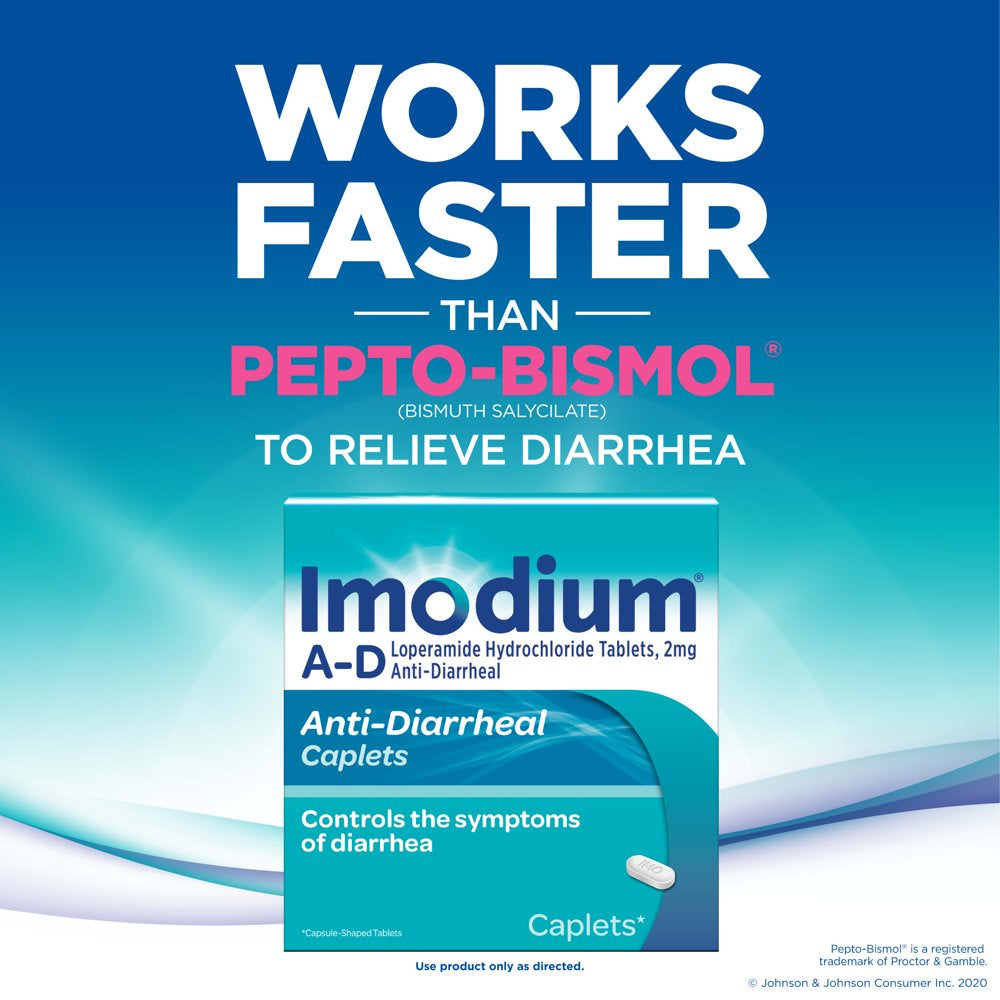Imodium A-D Diarrhea Relief Caplets, Loperamide Hydrochloride, 24 Ct.