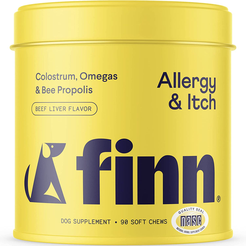 Finn Allergy & Itch Supplement for Dogs | Supports Seasonal Allergies & Immune Response | Wild Alaskan Salmon Oil, Bee Propolis & Probiotics | 90 Soft Chews
