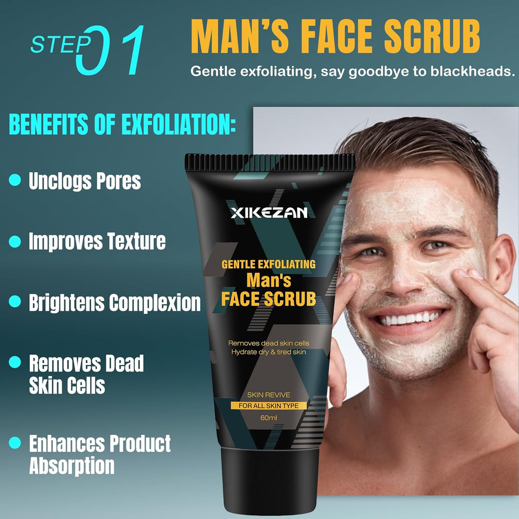 "Ultimate Men's Grooming Kit: Nourish, Hydrate and Revitalize Skin with Face Wash, Scrub, Lotion, Cream, Deodorant - Perfect Stocking Stuffers and Unique Christmas Gifts for Him, Dad, Husband, Boyfriend, Teen Boy"