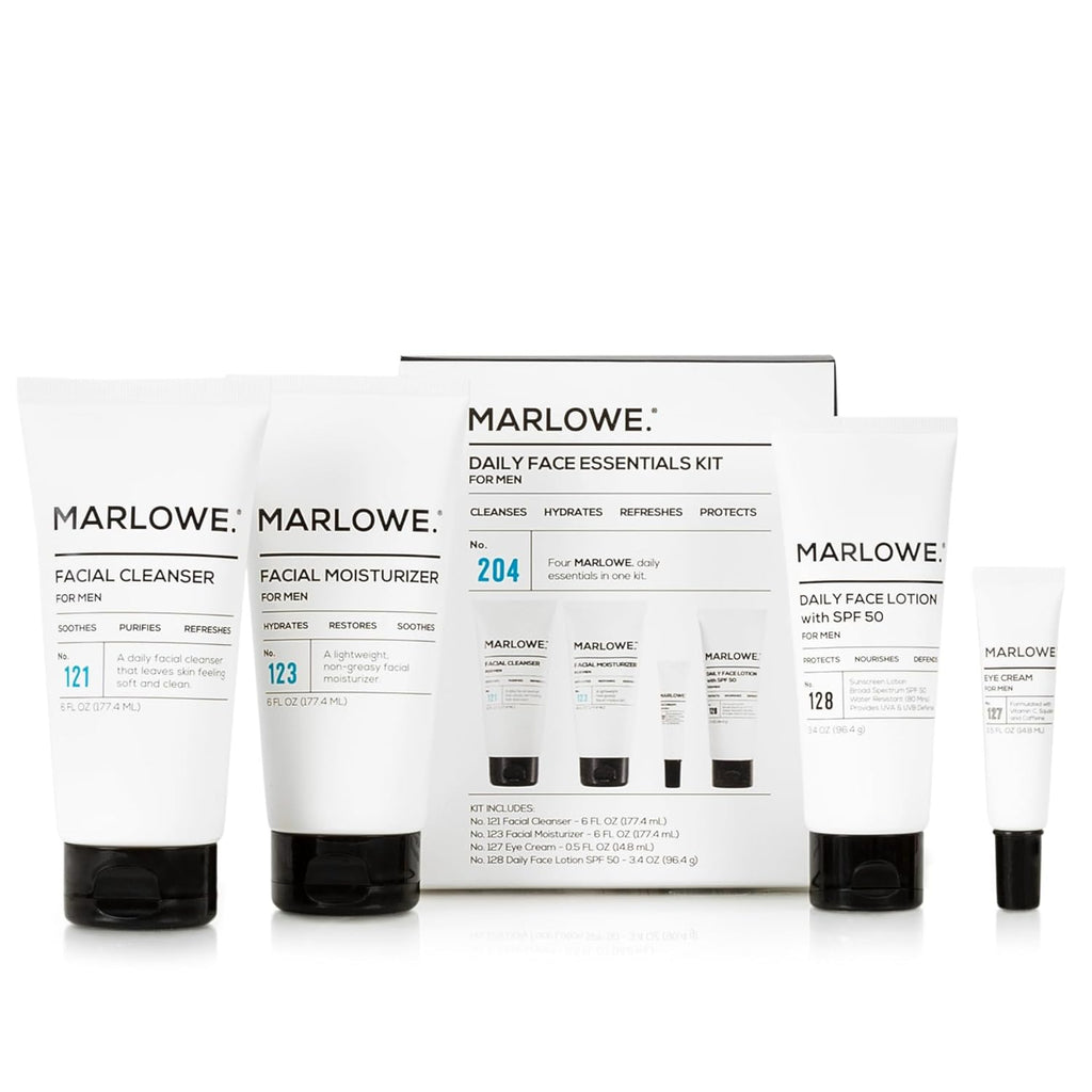 "MARLOWE. Ultimate Grooming Kit | No. 203 | Includes Exfoliating Soap Bar, Refreshing Facial Cleanser & Hydrating Moisturizer | Perfect Men's Gift Set"