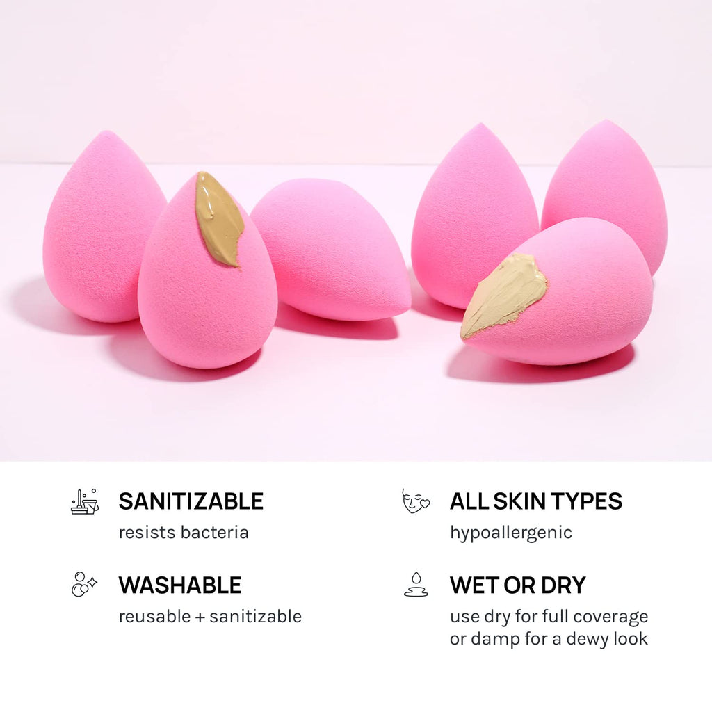 "Ultimate 6-Piece AOA Studio Collection Makeup Sponge Set - Latex Free, High-Definition, and Super Soft Wonder Blenders for Flawless Powder, Cream, and Liquid Application - Enhance Your Beauty Routine!"