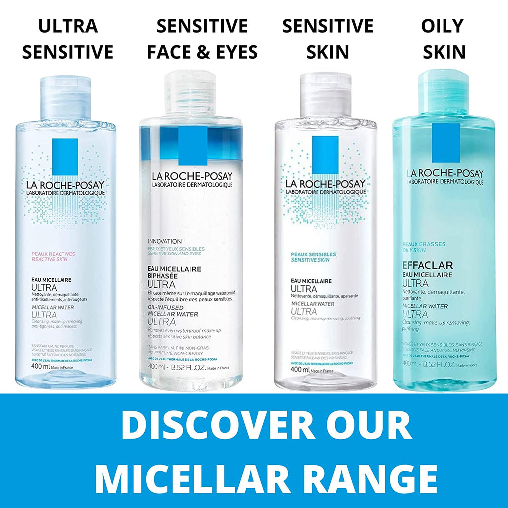 La Roche-Posay Effaclar Micellar Cleansing Water Toner for Oily Skin, Oil Free Makeup Remover, Safe for Sensitive Skin with Thermal Spring Water, 13.52 Fl Oz (Pack of 1) - Free & Fast Delivery