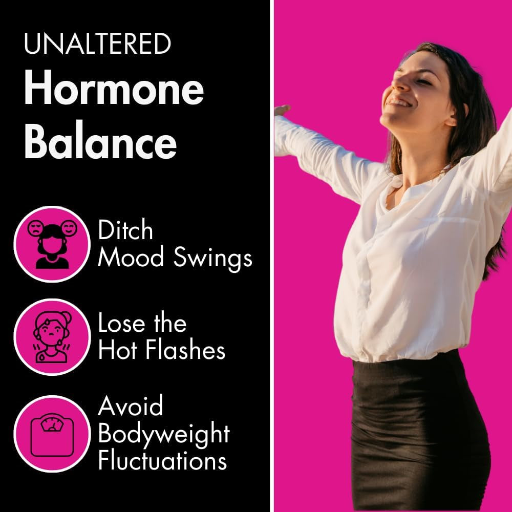 UNALTERED Hormone Balance for Women - First All in One Relief for Fatigue, Bloating, Hot Flashes, Mood Swings, and More - Natural Hormonal Support for PMS, Menopause, PMDD, PCOS - 60 Vegan Capsules