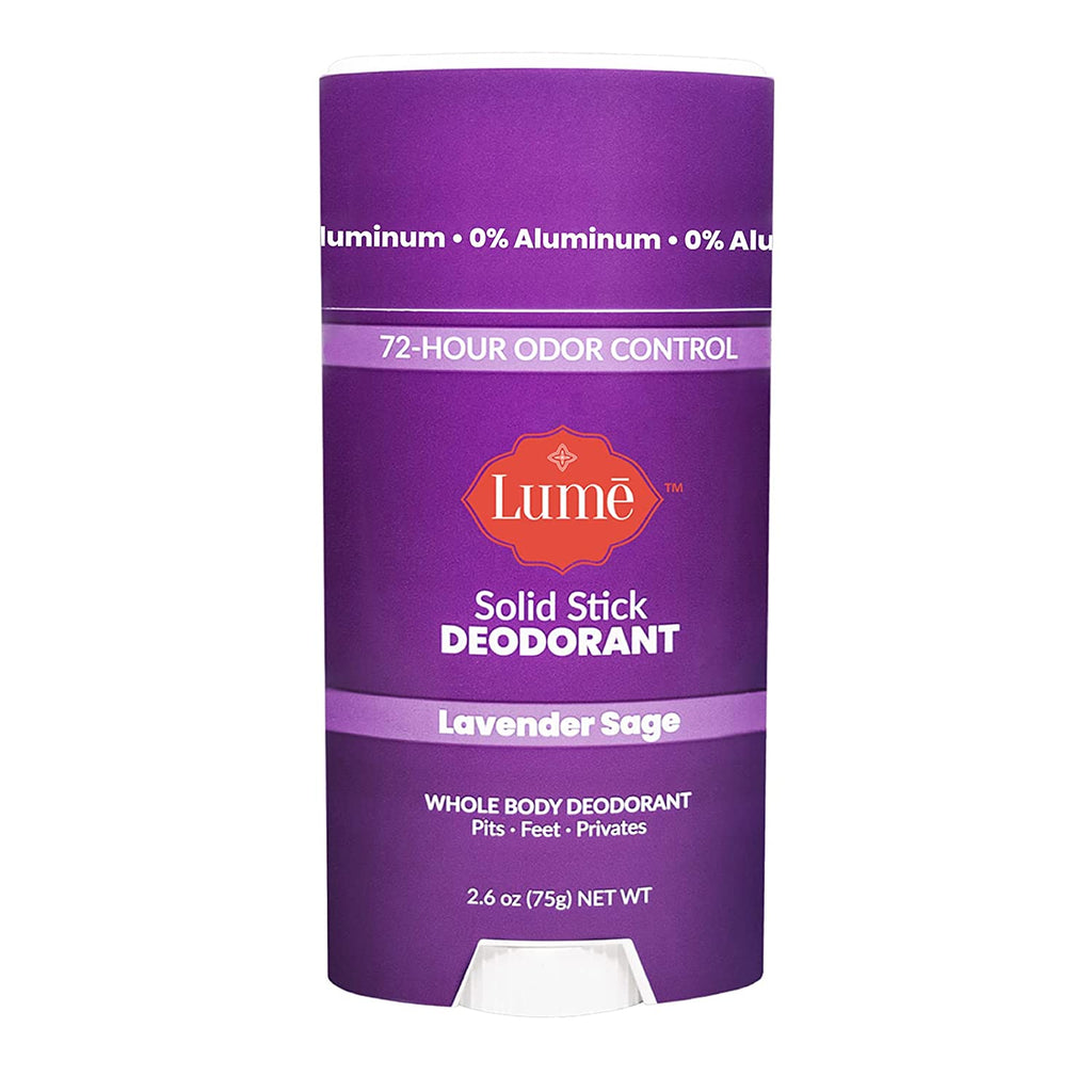 Lume Solid Deodorant Stick - Whole Body Deodorant - Aluminum-Free, Baking Soda-Free, Hypoallergenic, Safe for Sensitive Skin - 2.6 Ounce Solid Stick (Lavender Sage)