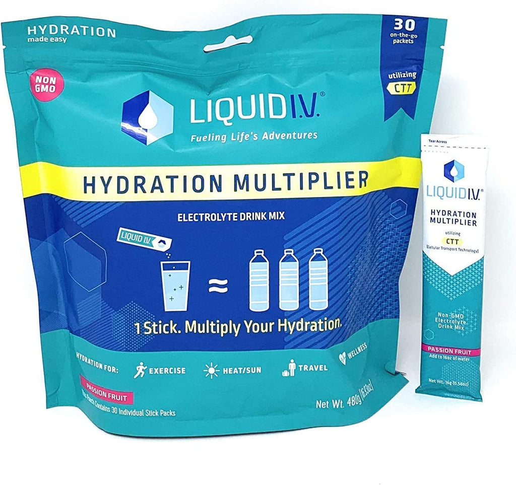 Liquid I.V. Hydration Multiplier - Passion Fruit - Hydration Powder Packets | Electrolyte Drink Mix | Easy Open Single-Serving Stick | Non-Gmo | 16 Sticks