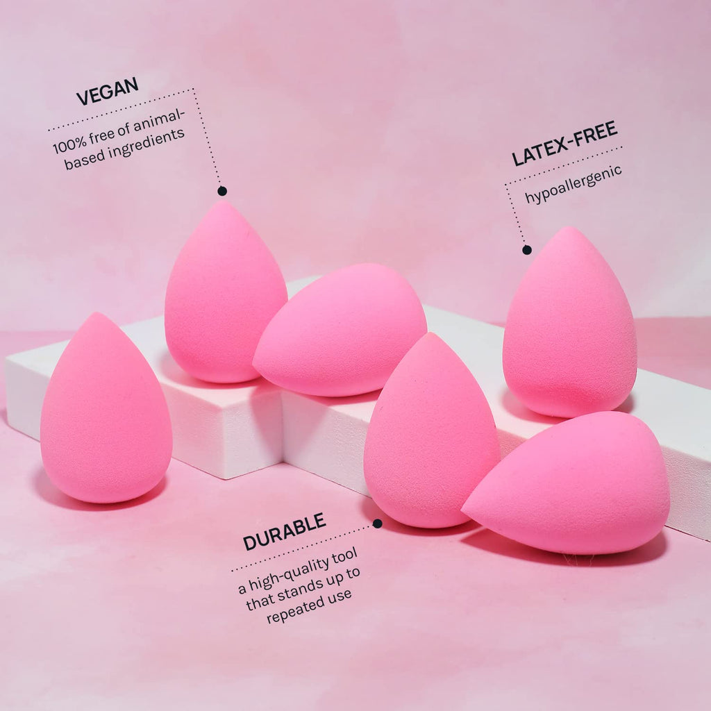 "Ultimate 6-Piece AOA Studio Collection Makeup Sponge Set - Latex Free, High-Definition, and Super Soft Wonder Blenders for Flawless Powder, Cream, and Liquid Application - Enhance Your Beauty Routine!"