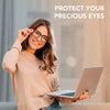 "Ultimate Eye Protection: Trendy Blue Light Blocking Glasses for Women and Men - Relieve Computer Strain, Dry Eyes, and Headaches - Crystal Clear Vision - Includes Stylish Protective Case"