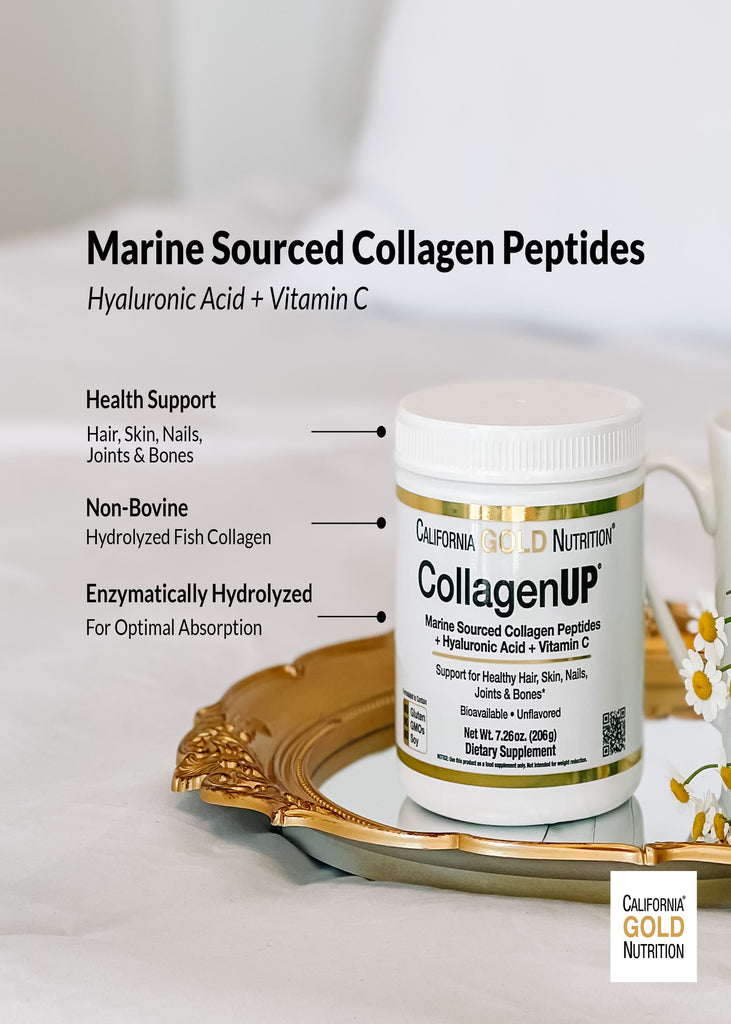 Collagen Peptides Powder with Hyaluronic Acid, Support for Healthy Hair, Skin, Nails, Joints and Bones, Non-Gmo, Gluten and Dairy Free, Unflavored, 7.26 Oz, Fish Sourced