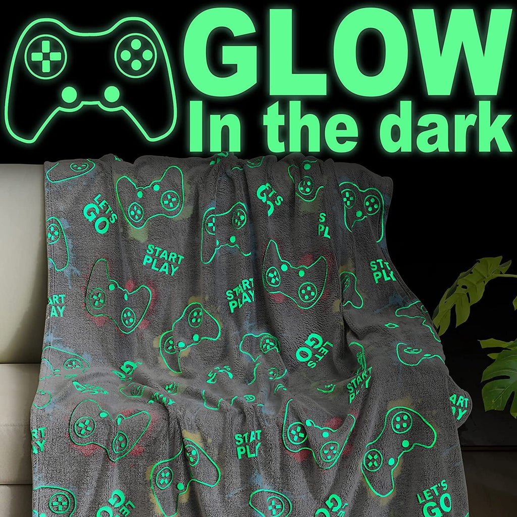 "Magical Unicorn Glow in the Dark Blanket - Perfect Gift for Girls Age 1-13, Ideal for Birthdays, Halloween, Easter, and More! Vibrant Rainbow Moon and Stars Design, Cozy Throw for Toddler, Teen, Daughter, and Grandkids, Size 50"X60""