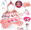 "Princess Glamour Kit: 3-in-1 Play Makeup Set with Washable & Non-Toxic Cosmetics, Doll, and Pretend Play Cards - Perfect Birthday Gift for Stylish Toddlers (Ages 3-8)"
