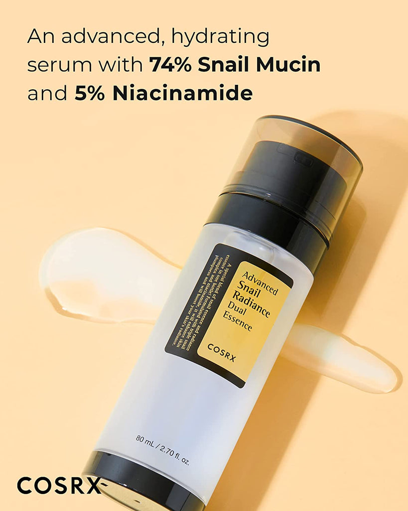 COSRX Snail Essence Duo - Snail Mucin 96% Essence+ Snail Dual Essence (Niacinamide and Snail Mucin), Hydrate and Improve Dark Spots & Antia Ging Benefits, Korean Skincare Routine, Skin Cycling