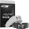 2 Pack Nxtrnd Rush Mouth Guard Sports, Professional Mouthguards for Boxing, Jiu Jitsu, MMA, Wrestling, Football, Lacrosse, and All Sports, Fits Adults, Youth, and Kids 11+ (B&W Fang)