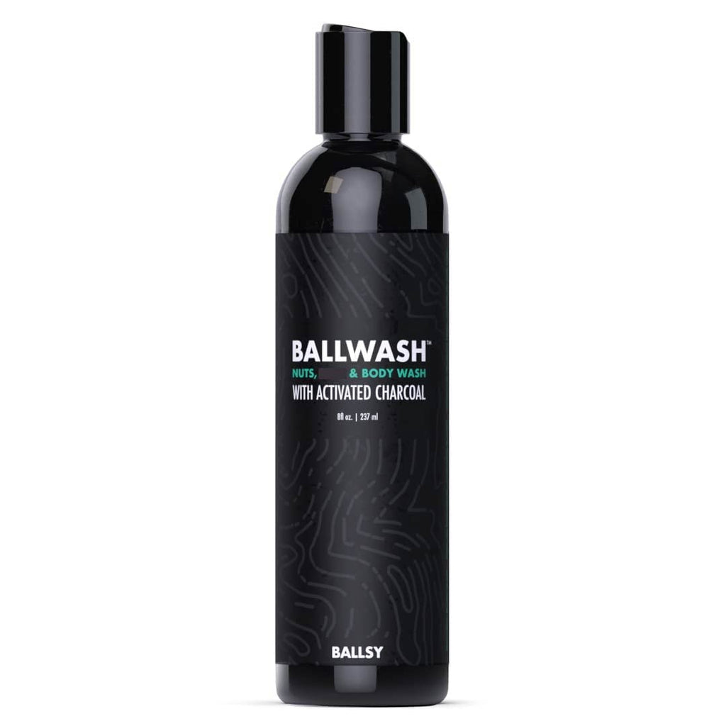 Ballsy Ballwash Charcoal Body Wash for Men - Moisturizing Men’S Bodywash with Coconut Oil – Natural Soap for Men & Great for Your Most Intimate Areas, 16 Oz with Pump