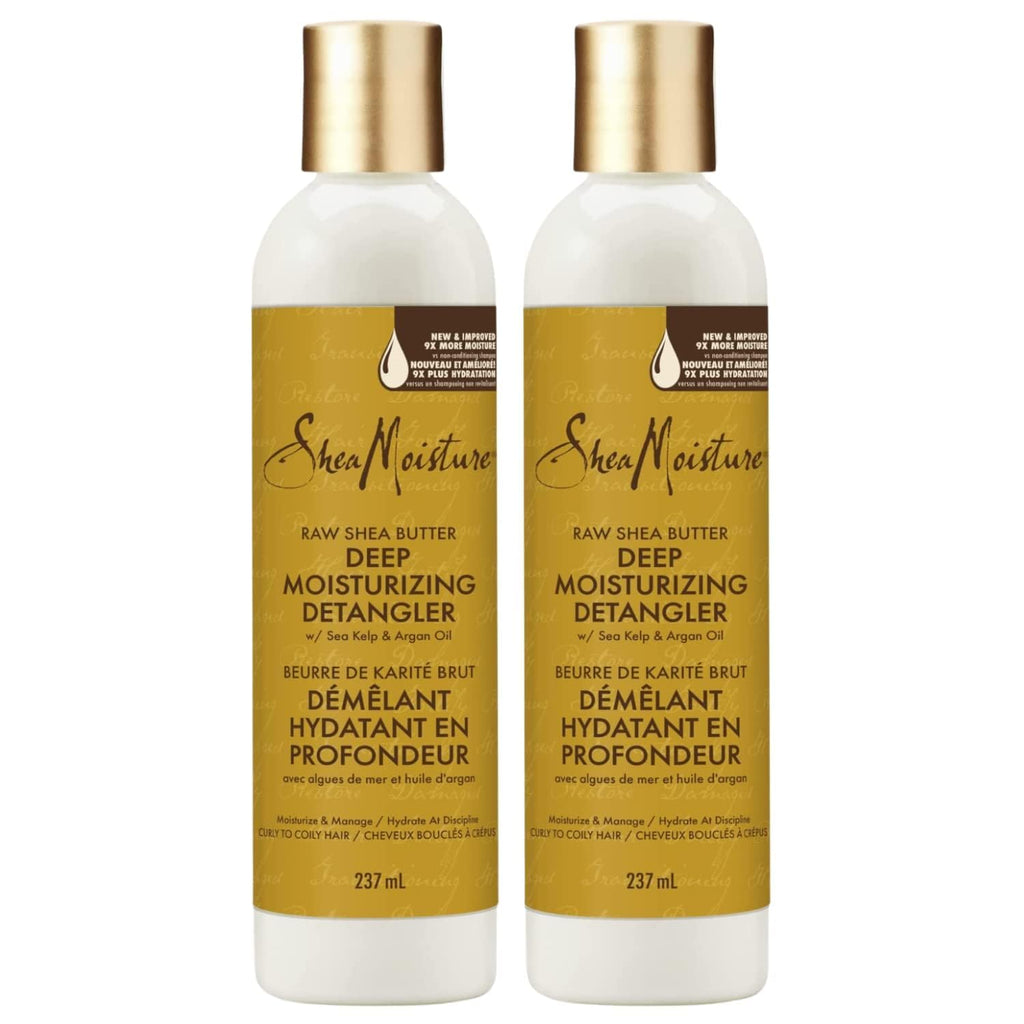 Shea Moisture Detangler with Raw Shea Butter, Deep Moisturizing Curly Hair Detangler with Sea Kelp & Argan Oil, Hair Care for Knots, 8 Fl Oz Ea (Pack of 2) - Free & Fast Delivery