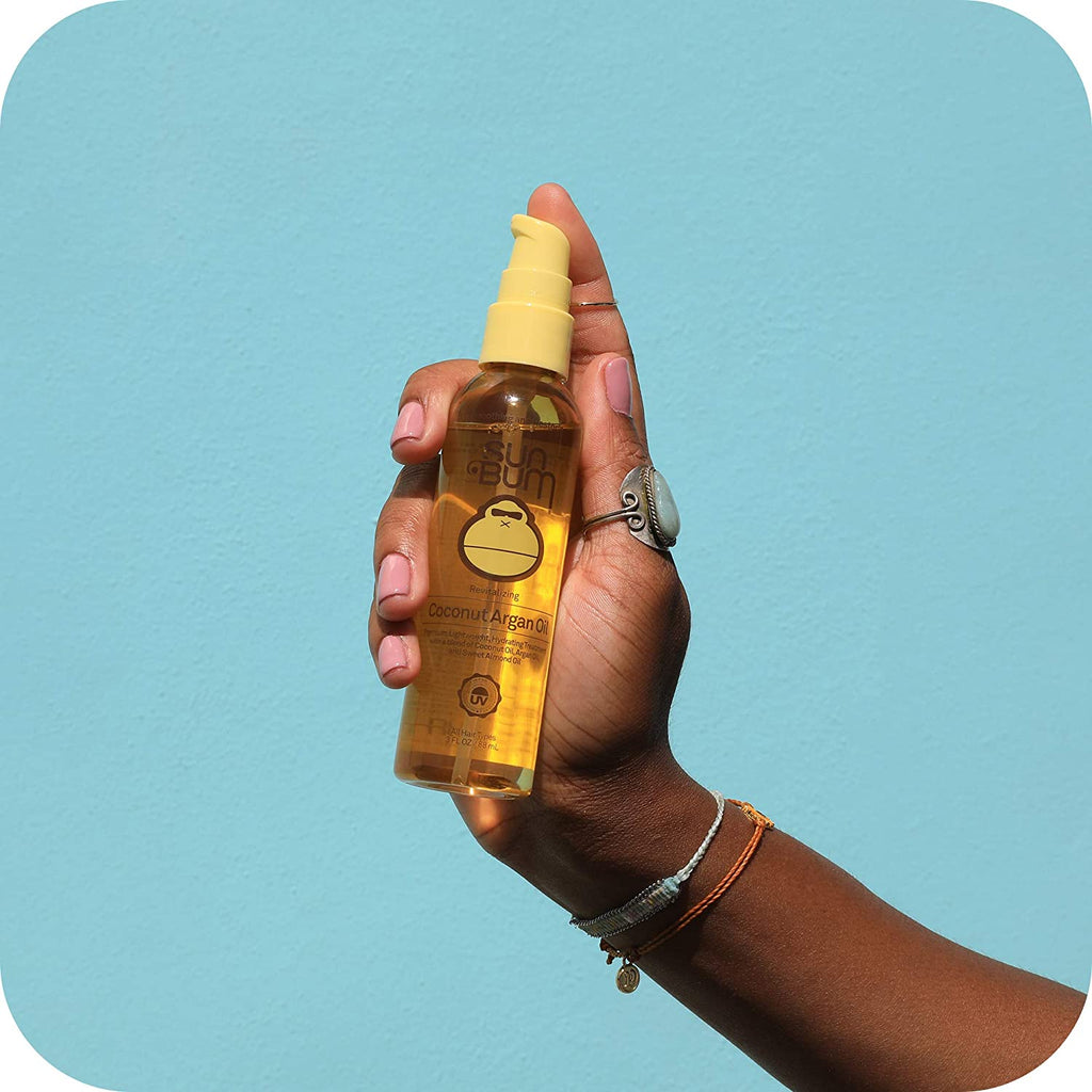 Sun Bum Coconut Argan Oil | Vegan and Cruelty Free Protecting and Strengthening Oil for All Hair Types | 3 Oz