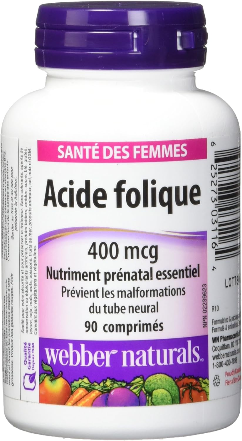 Folic Acid - Women'S Natural Health - 400 Mcg - 90 Tablets - ZIN: 1.