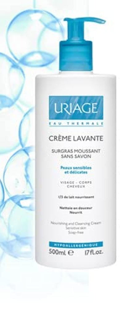 Uriage Cleansing Cream | Face & Body Cleanser with 1/3 Nourishing Milk | 2 in 1 Care: Nourishing Shower Cream for All Skin Types, Suitable for Babies, Children and Adults - Soap-Free - Free & Fast Delivery