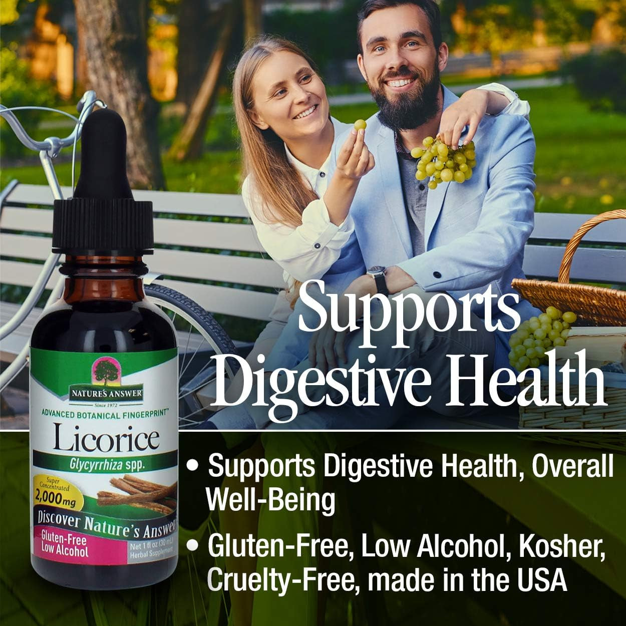 Nature'S Answer Organic Low Alcohol Licorice Root 2000Mg 1Oz Extract | Digestion Support | Natural Immune Booster | Promotes Lung Function | Gluten-Free, Non-Gmo, Vegan | Single Count