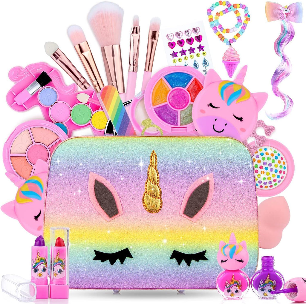 "Princess Glamour Makeup Kit for Girls - Perfect Christmas Birthday Gift! Includes Washable Cosmetics, Stylish Bag, and Beauty Essentials for Ages 4-10"